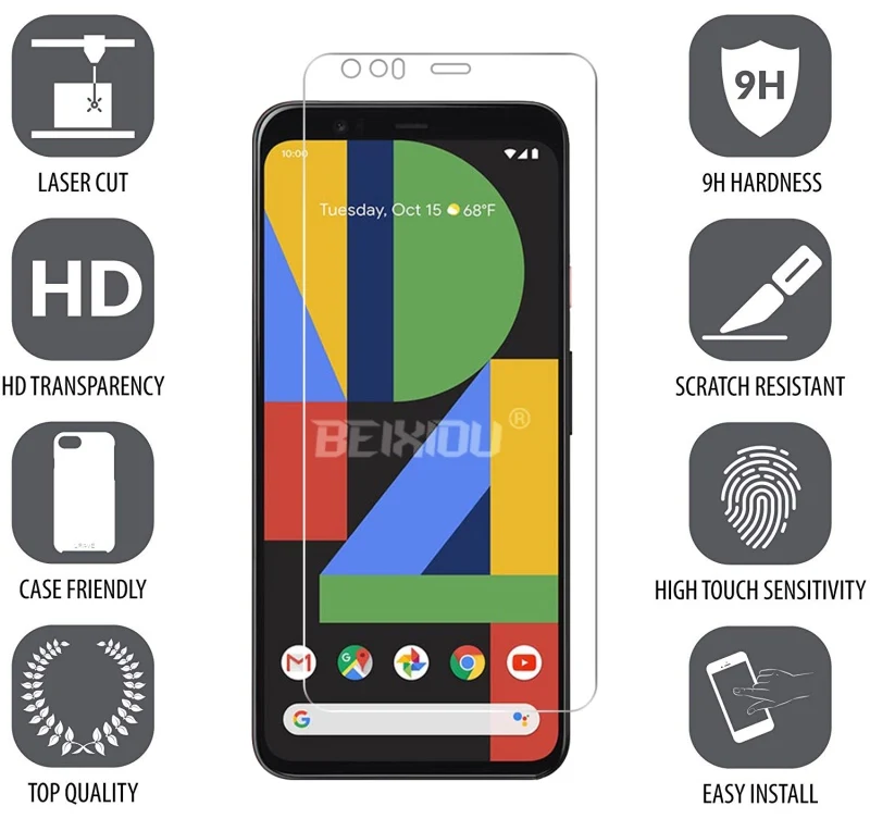 2 PCS Full Tempered Glass For Google Pixel 4 XL Screen Protector tempered glass on the for Google Pixel 4 XL Protective Film