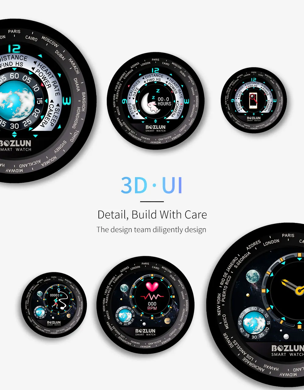 Bozlun 3D умные цифровые часы для мужчин, уличные спортивные часы, монитор сердечного ритма, шагомер, калории, фитнес, Bluetooth, умные часы W30