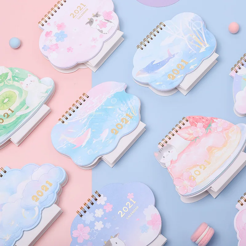 Настенный мини календарь с котом 2021 г. портативный Еженедельный планировщик