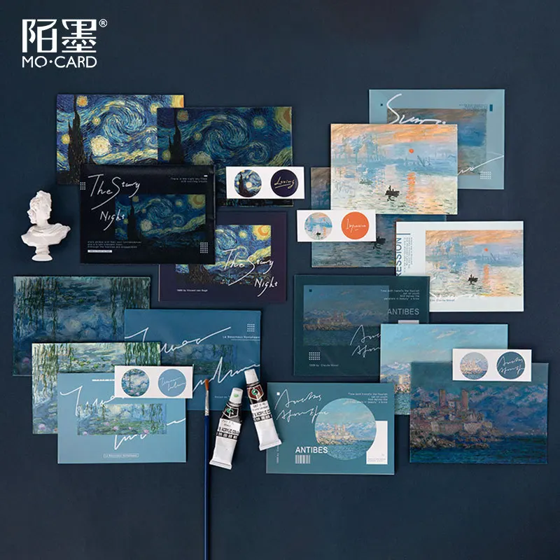 4 шт./упак. Ван Гог звездное небо прозрачный конверт открытка с надписью хранилище