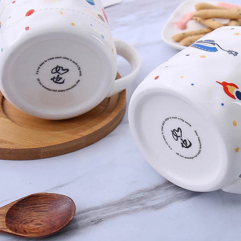 Милая керамическая чашка мультяшная кружка космическая галактика креативное