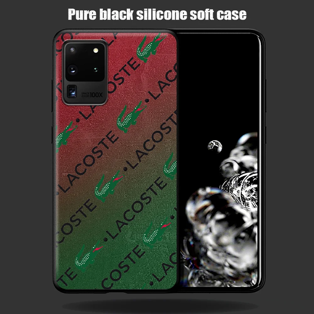 

French Luxury Brand LACOETE Phone Case Cover Hull For Samsung Galaxy S 6 7 8 9 10 e 20 Edge Note 8 9 10 Plus black Waterproof