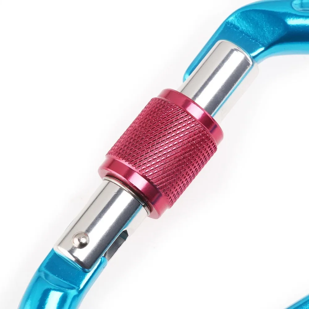 

XINDA Outdoor Mountaineering Climbing 2400kg Screw Lock Carabiner Hanging Buckle Keychain (Blue)