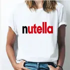 Женская футболка с принтом Nutella, Kawaii Harajuku Ulzzang, Повседневная футболка большого размера, корейский женский топ с графическим принтом, Веселая Футболка