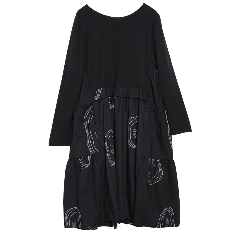 Женское многослойное платье XITAO свободное плиссированное с лоскутным принтом