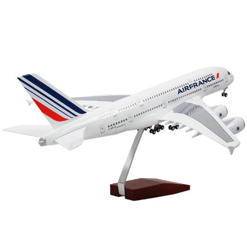

1/160 масштаб 50 См авиакомпания Air France модель Airbus A380 модель самолета Смола самолет со светом и колесами для сбора