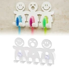 Настенная подставка для зубных щеток монтажный всасывательный чашка 5 позиций Милая мультяшная улыбка Ванная комната наборы для ухода за кожей