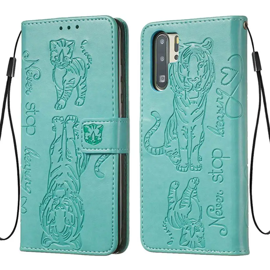 Кожаный чехол-книжка с 3D изображением кошки и Тигра для huawei P30 P20 Pro mate 30 Lite P Smart Z Y7