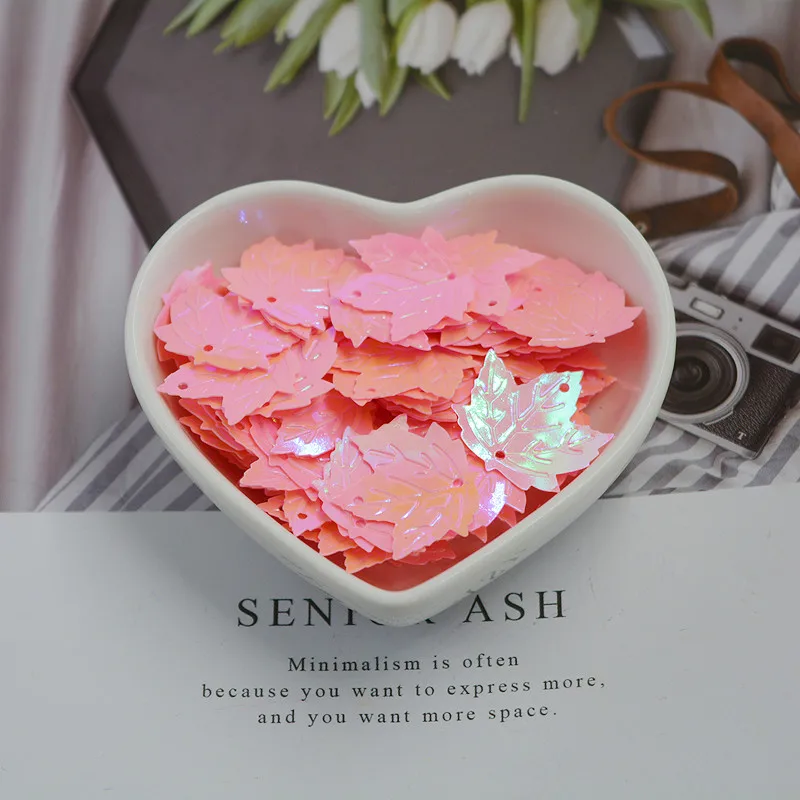 22 мм плоский кленовый лист пайетки с отверстием в центре для самостоятельного шитья аксессуаров, костюмов и ювелирных изделий из Южной Кореи 2021 новые.