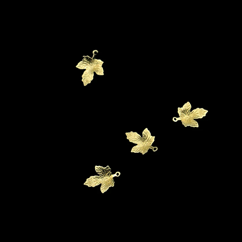 

Одиночный подвесной полированный латунный небольшой кулон в виде листа, модные женские серьги, ожерелье, браслет, ювелирные изделия, изгото...