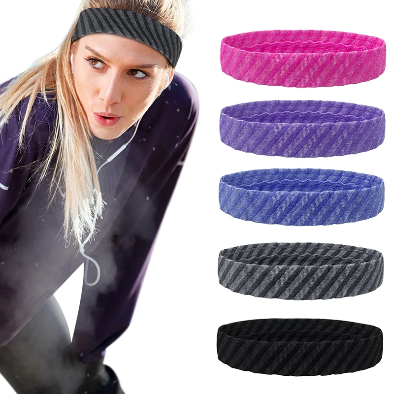 

SKDK Elastic Sports Hair Band Running Headband Breathable Moisture Sweatband Seamless Weaving Men Women Badminton Tennis Yoga