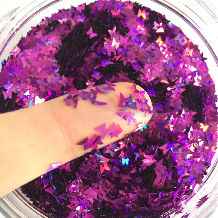 

500g Silver Gold Perple Pink Holographic Glitter 3mm Micro Butterfly Shape MIX Laser Glitter For Nail Art Decorations