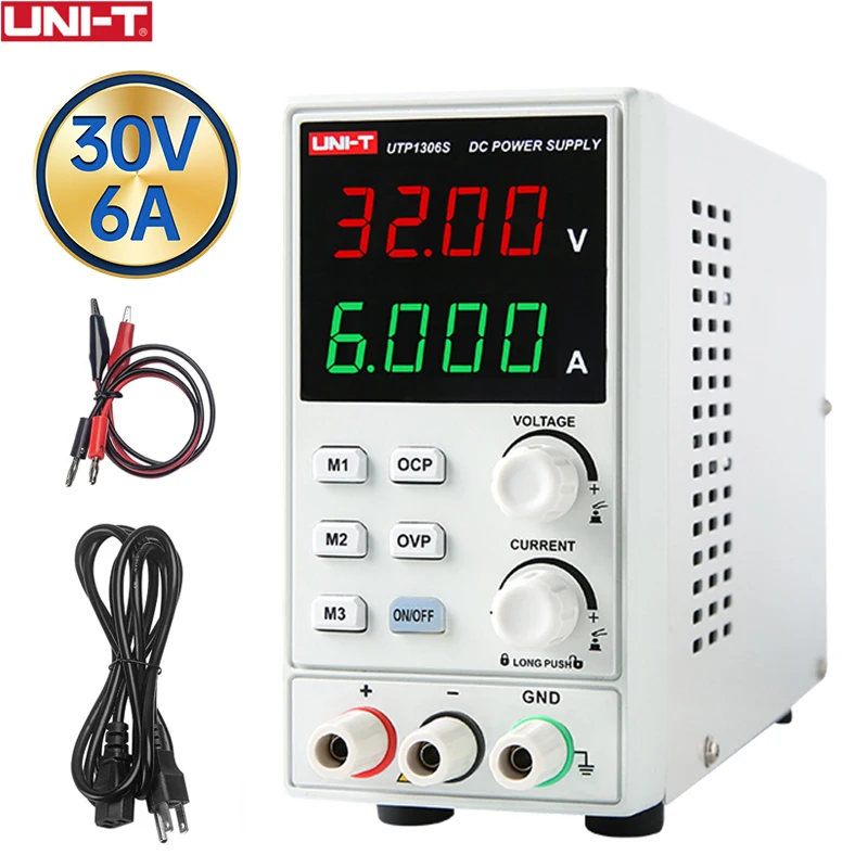 

UNI-T UTP1306S DC Power Supply Single-channel 4 Digits Display Voltage Current Adjustable 0-32V 0-6A High Precision Stabilized
