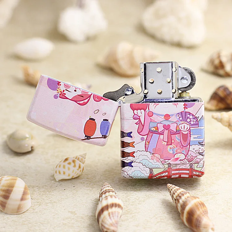 Оригинальная зажигалка Zippo медная ветрозащитная японская розовая денежная