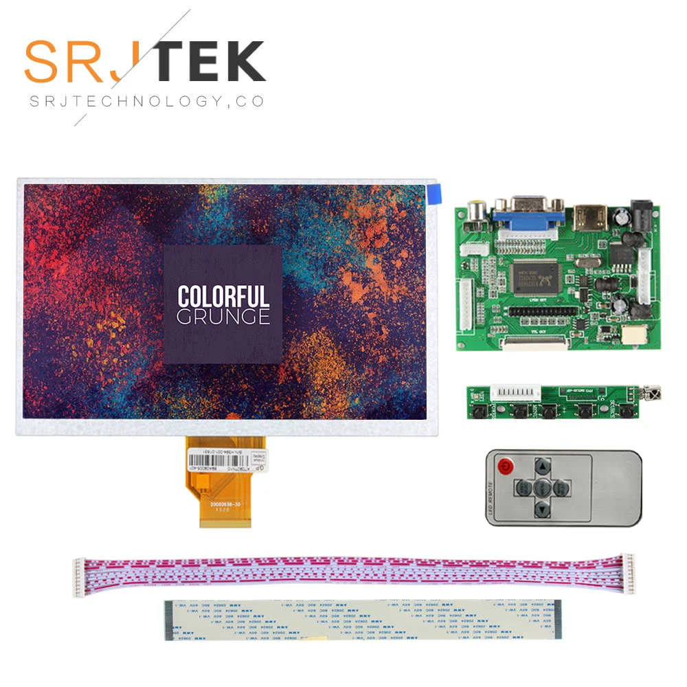 

Srjtek 7 "дюймов ЖК-дисплей Экран дисплея 800*480 AT070TN90 V.1 монитор Пульт дистанционного управления драйвер платы 2AV HDMI VGA для Lattepanda Raspberry Pi 3 2