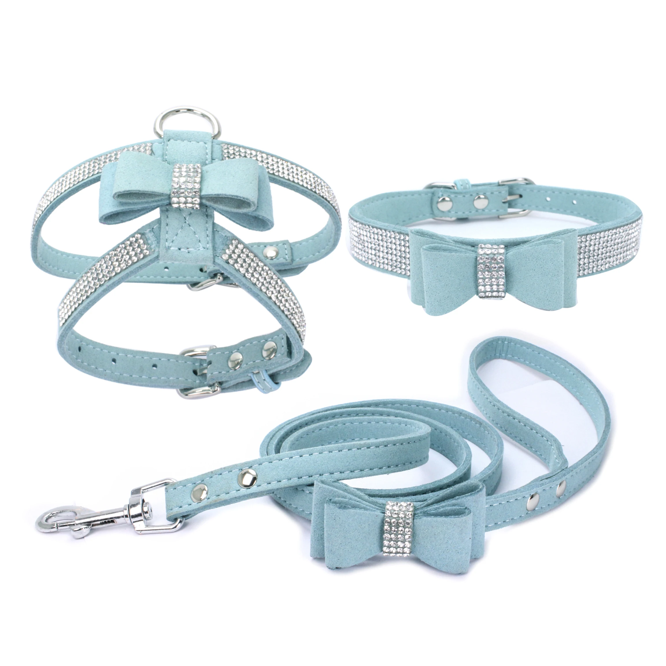 Комплект из 3 предметов костюм проводов ошейник поводок Регулируемые мягкие