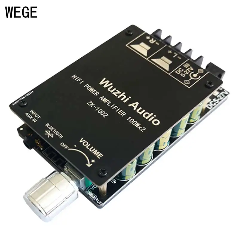 WEGE ZK-1002 BT5.0 2*100W TPA3116D2 плата цифрового аудио усилителя мощности HIFI - Цена: 1235.91