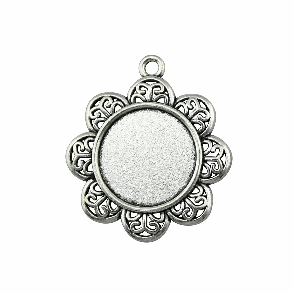 Винтажная античная бронза под старину серебряный цвет в форме цветка камеи