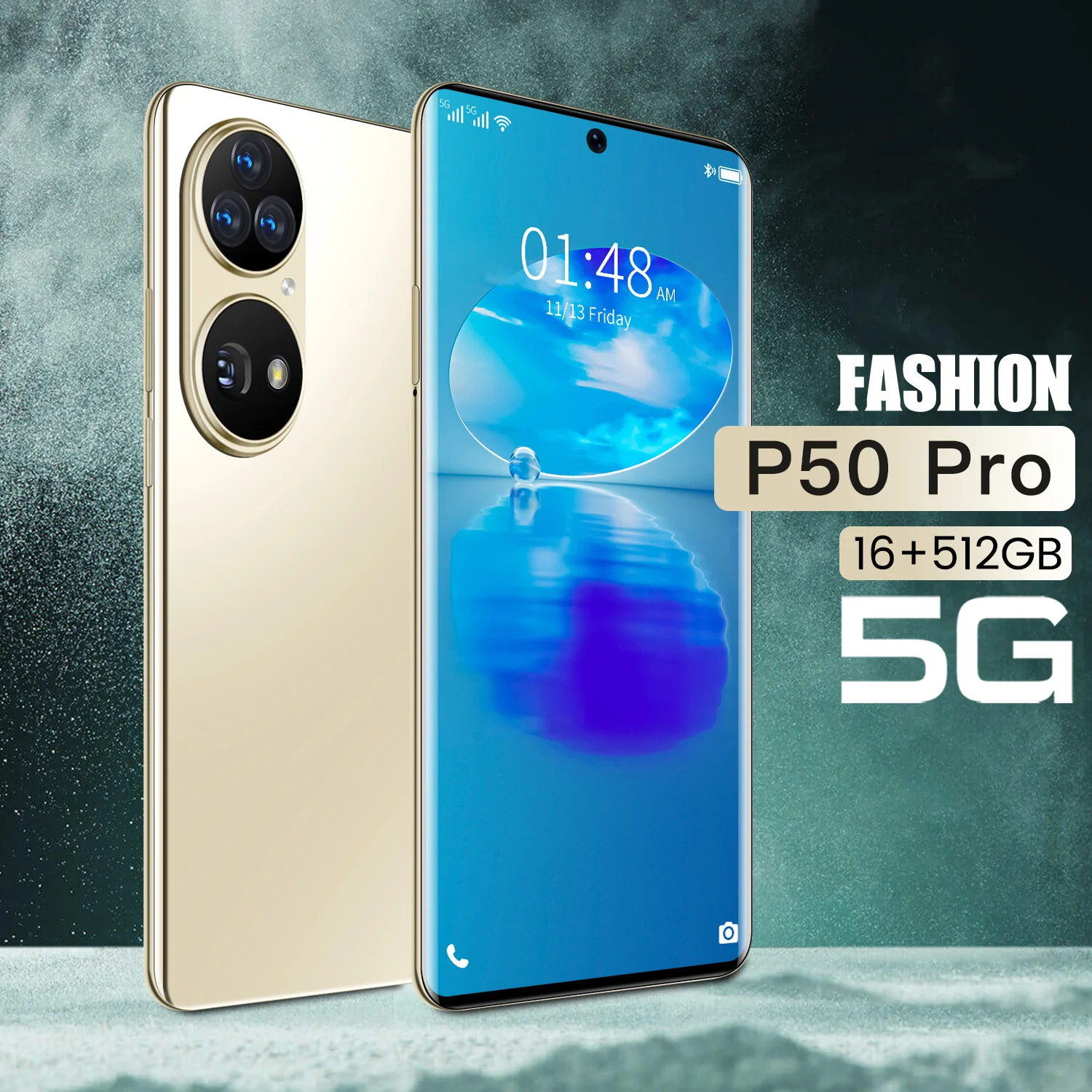 Tel&eacute;fono Inteligente P50 Pro de 2021 pulgadas, 16 + 7,3 GB, 512 mAh, Bater&iacute;a grande, 10 n&uacute;cleos, c&aacute;mara de 64MP, versi&oacute;n Global, tarjeta de regalo gratis, novedad de 8000-2