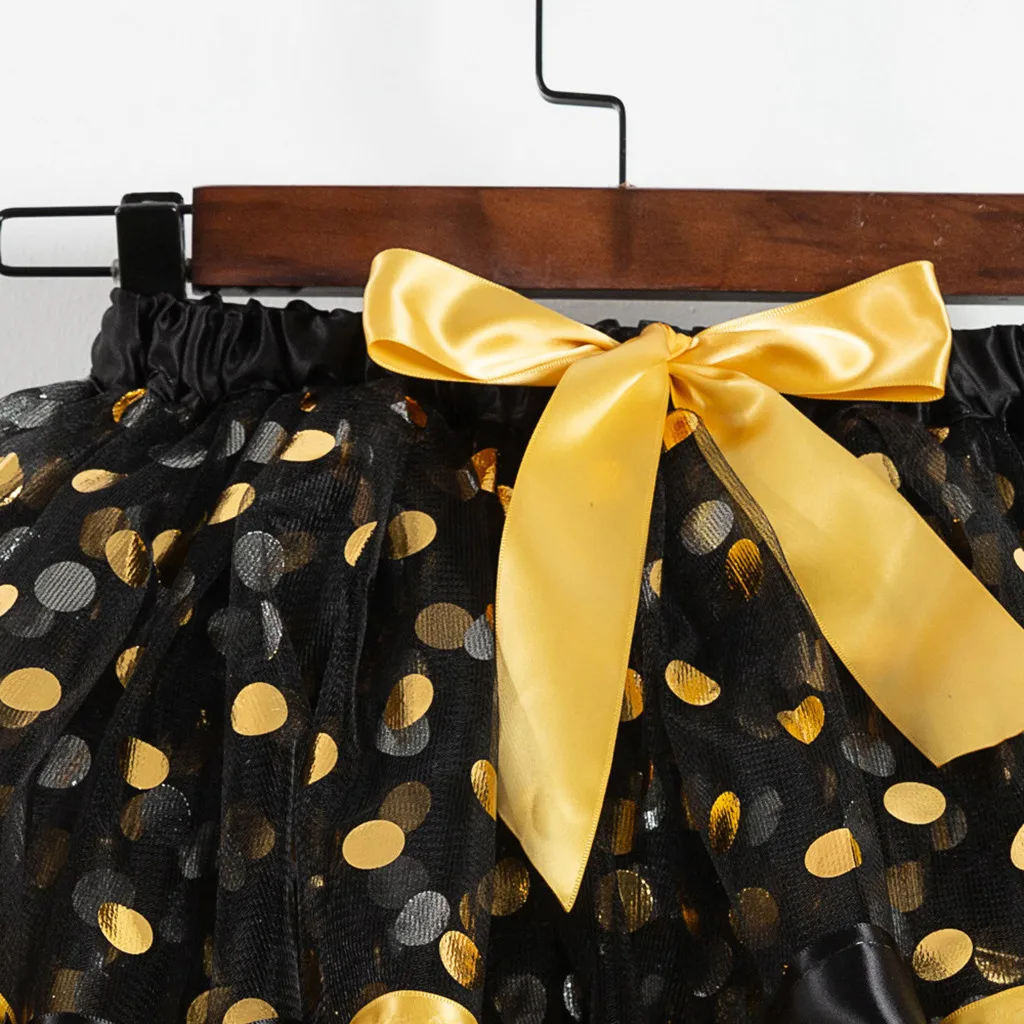 (От 2 до 11 лет) Детская сетчатая юбка-пачка в горошек с блестками для Хэллоуина +