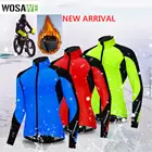 Зимняя мужская теплая флисовая велосипедная куртка WOSAWE, велосипедная одежда для горного велосипеда, шоссейного велосипеда, ветрозащитная, водонепроницаемая, длинная куртка из Джерси