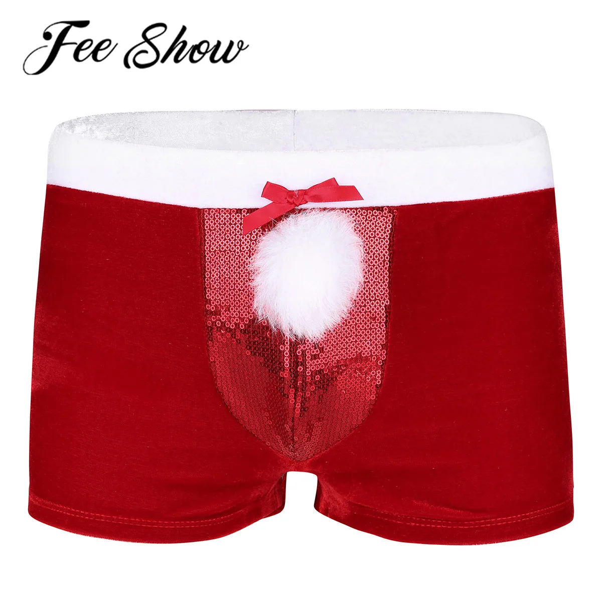 Мужские шорты боксеры мужское нижнее белье для взрослых бархатное на Рождество