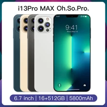 Teléfono Inteligente 5G i13proMAX, versión Global, 6,7 pulgadas, 16GB + 512GB, 5800mAh, desbloqueo facial, tarjeta Dual, modo de espera Dual (1)