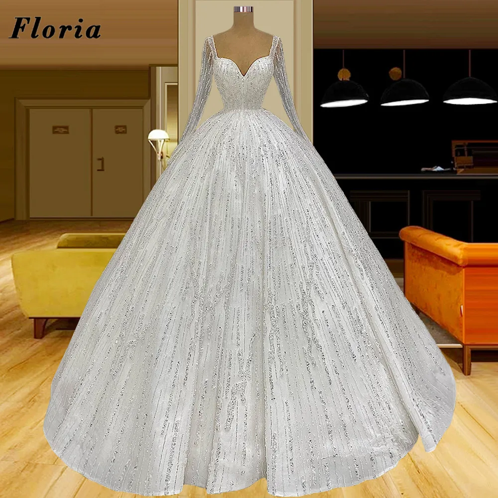 

Floria Средний Восток Формальные Свадебные платья 2022 Новое поступление индивидуальные женские Роскошные платья невесты арабское свадебное п...