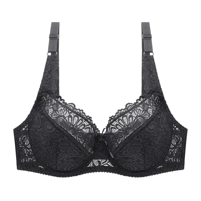 

European and American Plus Size Women Ultra-thin Breathable Lingerie Plus Size French Bralette Push Up Bras Sexy Lace Bra Women