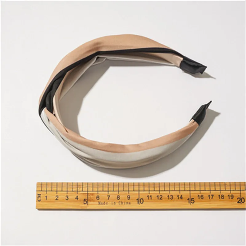 

2020 New Fashion Women Hairband Cross Knot Wide Side Headband Classic Striped Hair Hoop Headwear Girls Hair Accessories