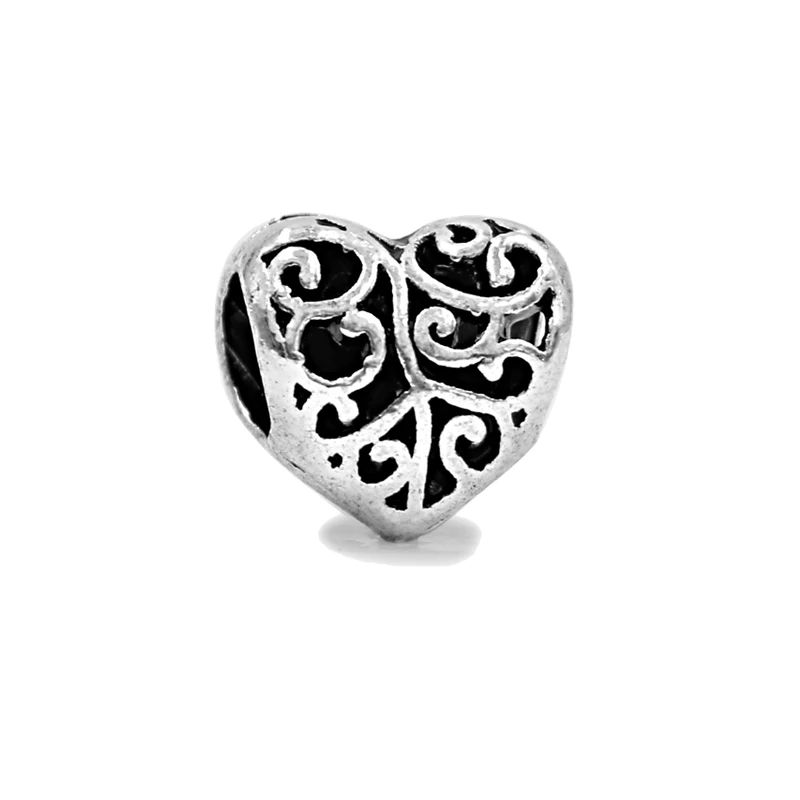 ANOMOKAY 9PCS/LOT Mix Style Antique Silver Color Heart Love Charm fit Bracelets & Bangles Necklace for DIY Jewelry Making | Украшения и