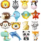 1 шт., Мультяшные животные, воздушный шар, джунгли, тематическая вечеринка на день рождения, динозавр, кошка, собака, панда, ежик, тигр, фольга, шары, детский душ, подарок для детей