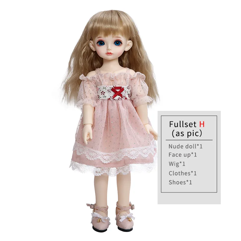 OUENEIFS Rita 1/6 BJD SD кукла полная модель для маленьких девочек и мальчиков глаза высокое качество игрушки Фигурки из смолы - Цвет: Fullset H as pic