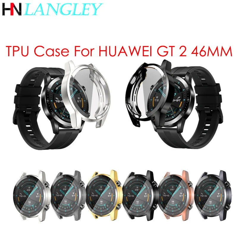 Чехол для часов Huawei Watch GT/Active 46 мм Мягкий защитный чехол-бампер с покрытием из ТПУ