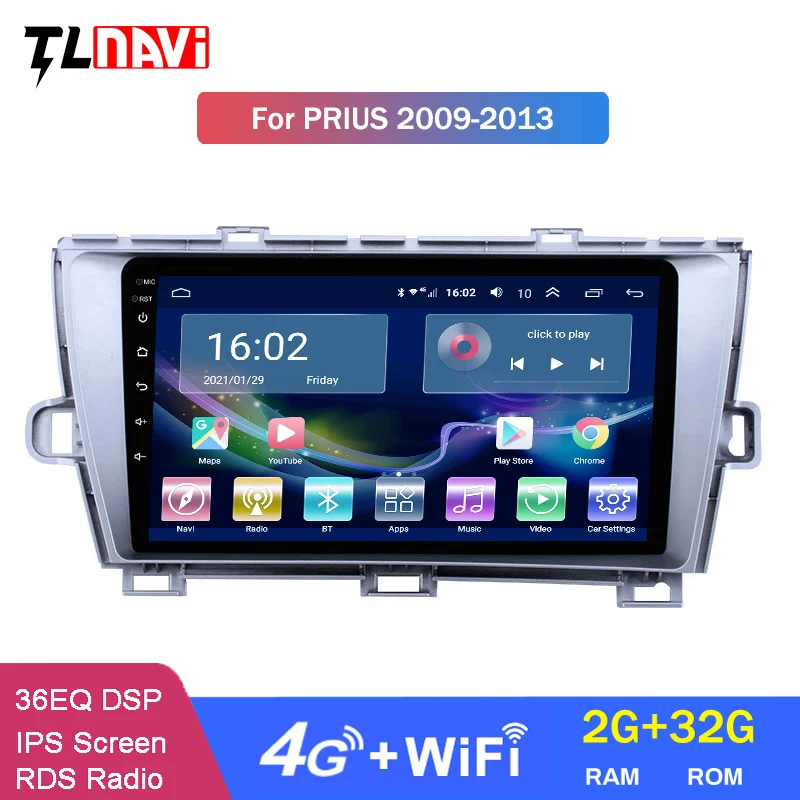 4G LTE 2G RAM Android 10 для Toyota Prius 2009 2010 2011 2012 2013 мультимедийный стерео автомобильный DVD