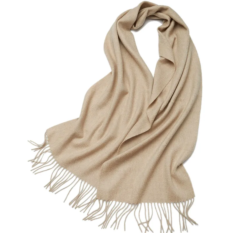 100% Cashmere Scarf Women Luxury brand  Pashmina Unisex Men Solid Color Warm Autumn Winter Thick Real Soft Long Cashmere scarves images - 6