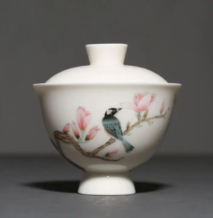 Чайный набор кунг фу из белого фарфора с ручной росписью 120 мл чайный чайная миска