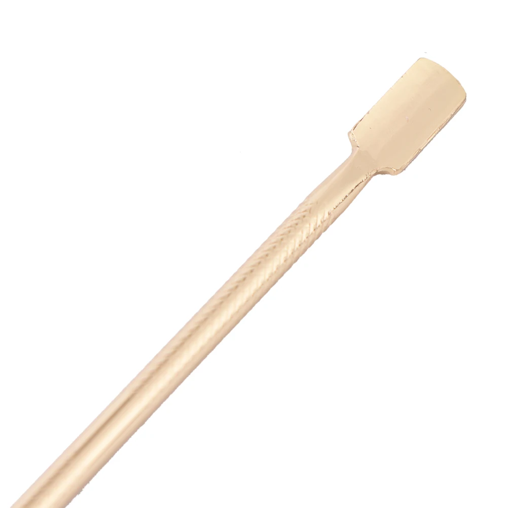 

1pc Stainless Steel Cuticle Pusher Trimmer Remover Pedicure Nail Art Tools Dual-end Pusher Gold Color