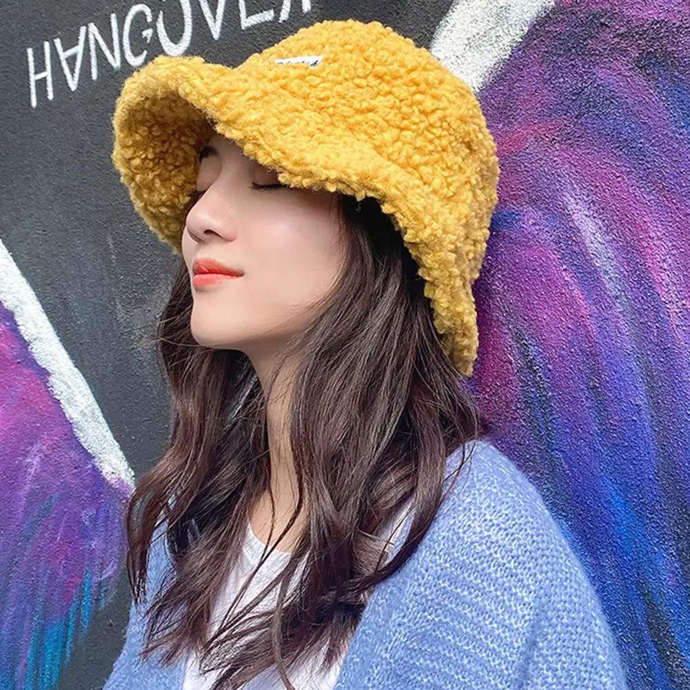 Зимняя шапка ведро из искусственного меха для женщин и девушек модная однотонная