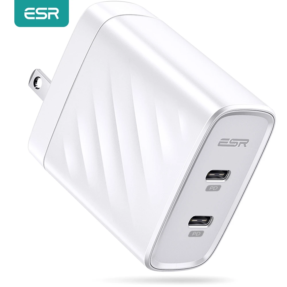 

ESR Type-c PD Charger 36W Dual Port Wall Charger for iPhone 11 Pro Max X XR XS Max fast Travel Charger for iPad Samsung Xiaomi