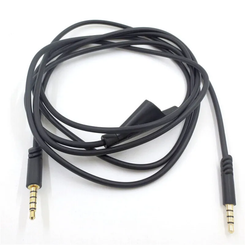 Встроенный бесшумный аудиокабель 2 м черный провод с кнопкой отключения звука