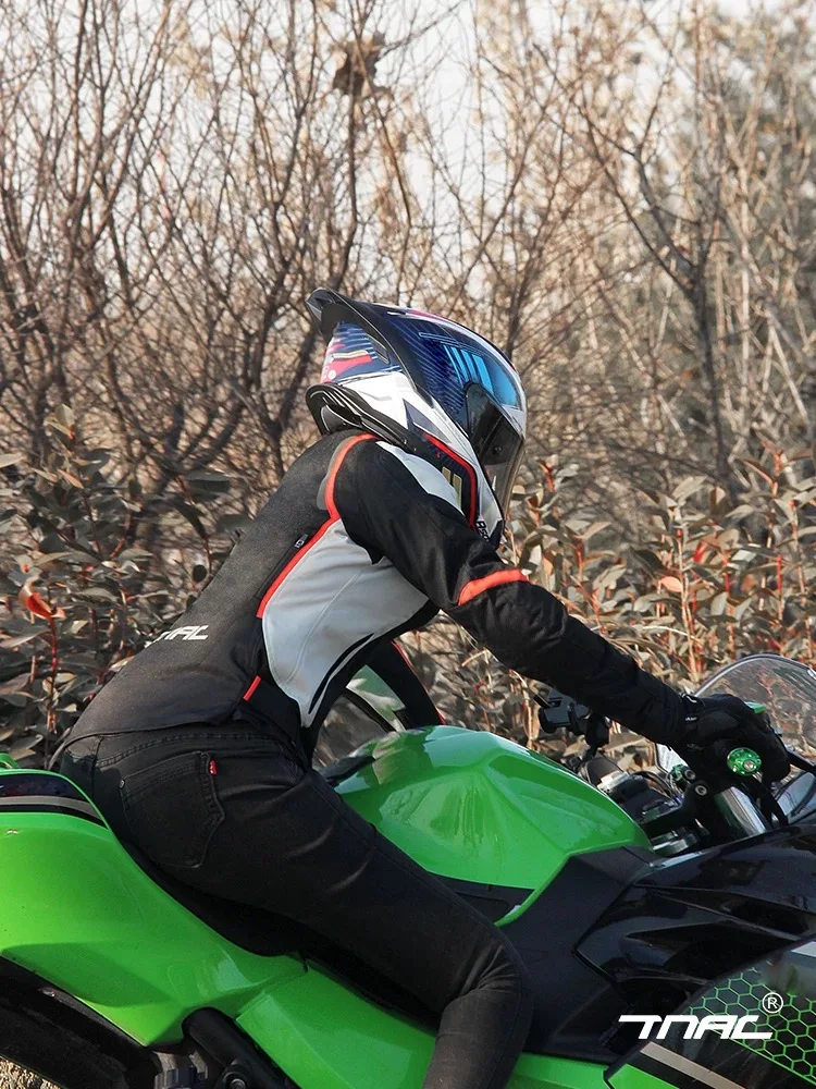 

New Woman Motorcycle Jackets Waterfroof Motocross Racing Suits White Breathable Motorbike Four Seasons Riding Reflective Clothes