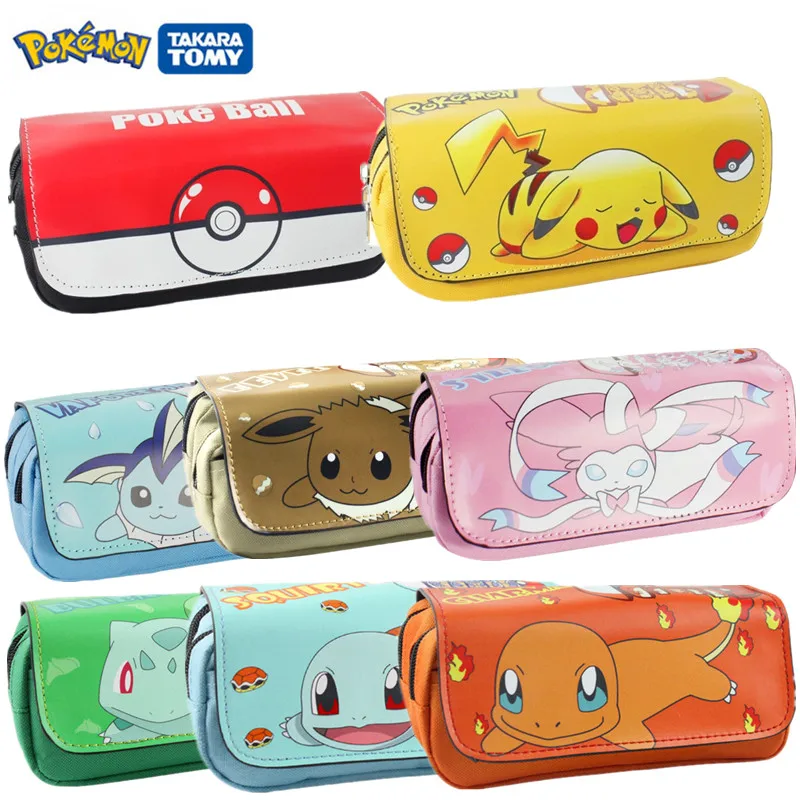 20 см чехол покемоно большой емкости двухслойный на молнии пенал Чехол Аниме
