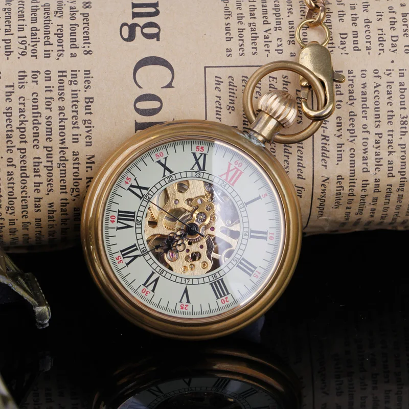 New Steampunk Cool Design Gentleman Mechanical Pocket Clock Unique Manual Top String Women Men's Pendant Fob Chain
