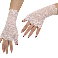warm lace hand black cotton fingerless long gloves for women fashion ladies warmer arm sleeve accessories