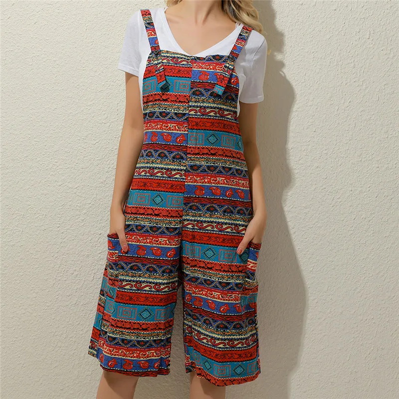 

Plus Size S-2XL Painted Comfortable Jumpsuit Hot Fashion Women Girls Loose Ladies Overalls Pants Casual Playsuits Trousers