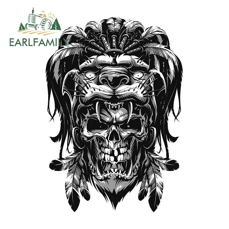 

EARLFAMILY 13cm x 9.2cm Cool Car Sticker for Aztec Warrior Decals Waterproof Wall Laptop Vehicle Decor Jaguar Warrior Stickers