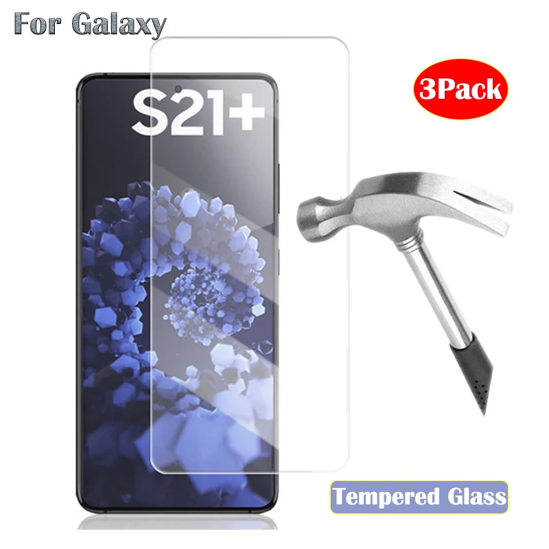 

3Pack Protective Glass For Samsung Galaxy S 21 S21 Plus Glas S21Ultra Tempered Film On Samsun S21Plus GalaxyS21 Screen Protector