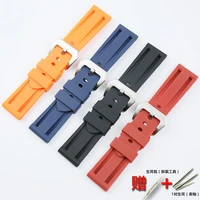 mens rubber strap watch accessories pin buckle 24mm for panerai pam111 441 ladies silicone sports waterproof strap
