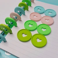 100pcs color loose leaf mushroom hole disc button notebook buttons love hand ledger accessories plastic binding ring 35mm